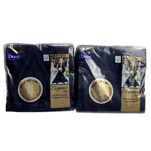 Luxurious Dunilin Napkins for Weddings Events 48cmx48cm Elegance Lilly Black New